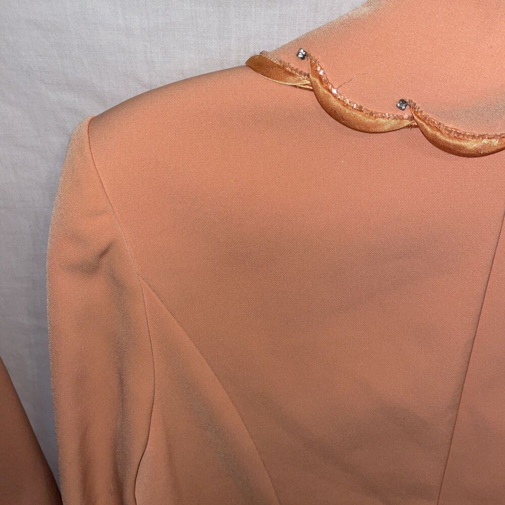 Louise Ricci Women’s Skirt Suit Size 20 Orange Business Formal Party - Picture 10 of 16